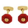 Roman Joyero Gemelos<Gemelo original en plata de primera ley y coral