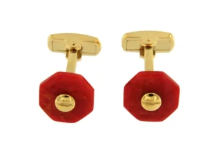 Roman Joyero Gemelos<Gemelo original en plata de primera ley y coral