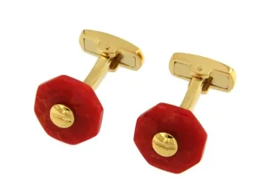Roman Joyero Gemelos<Gemelo original en plata de primera ley y coral