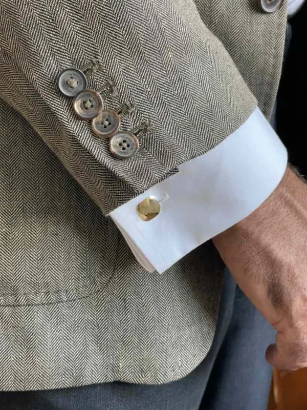 Roman Joyero Gemelos<Gemelo PINTO en oro amarillo de 18 kilates forma cuadrada