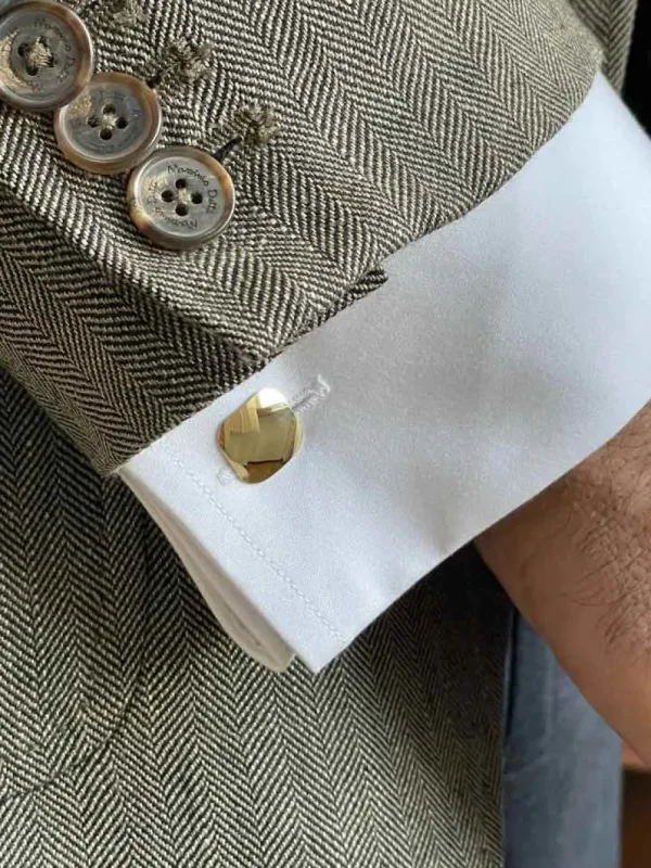 Roman Joyero Gemelos<Gemelo PINTO en oro amarillo de 18 kilates forma cuadrada
