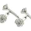 Roman Joyero Gemelos<Gemelos de caballero en plata con media bola de golf y tee.