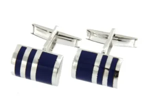 Roman Joyero Gemelos<Gemelos de caballero en plata y cilindro rayas lapizlazuli.