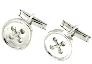 Roman Joyero Gemelos<Gemelos de caballero en plata imitando un botón de camisa.