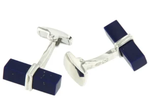 Roman Joyero Gemelos<Gemelos de caballero en plata con rectángulo en lapislázuli