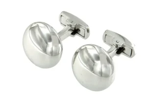 Roman Joyero Gemelos<Gemelos en plata con forma redondeada y lisa grabables