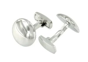 Roman Joyero Gemelos<Gemelos en plata con forma redondeada y lisa grabables