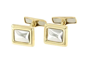 Roman Joyero Gemelos<Gemelos Italianos KAVAI en oro blanco y amarillo 18 kilates