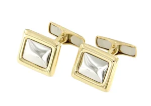 Roman Joyero Gemelos<Gemelos Italianos KAVAI en oro blanco y amarillo 18 kilates