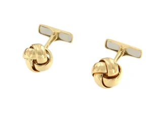 Roman Joyero Gemelos<Gemelos KEREM en oro amarillo con nudo de barco