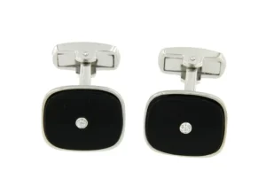 Roman Joyero Gemelos<Gemelos para caballero plata de primera ley con piedra onyx