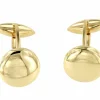 Roman Joyero Gemelos<Gemelos TRAVIESO forma redonda en oro amarillo de 18 kilates