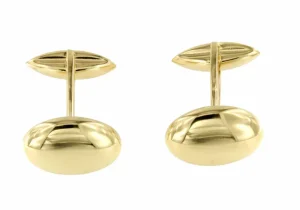 Roman Joyero Gemelos<Gemelos VISEU de oro amarillo de 18 kilates en forma ovalada