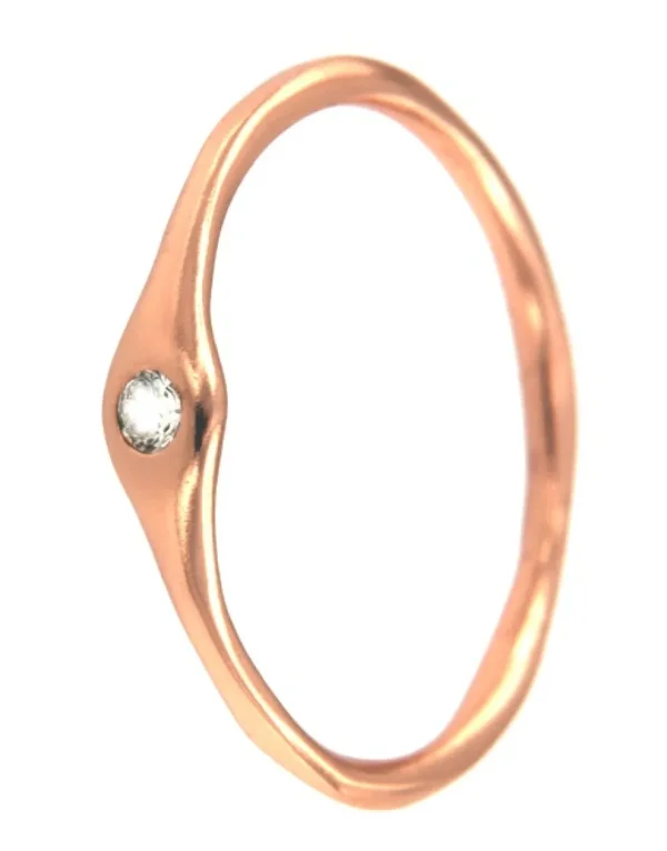 Roman Joyero Anillos<GROSELLA, anillo de plata rosada con circonita.