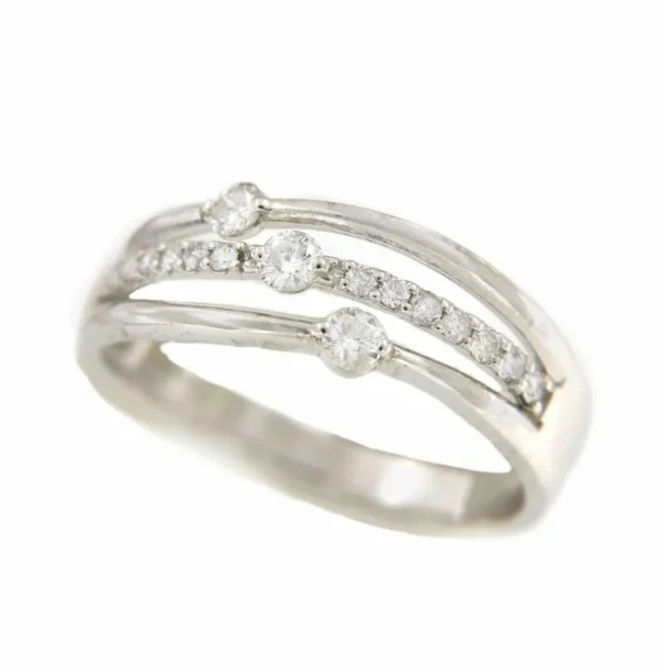 Roman Joyero Anillos<HANDE anillo de oro blanco con brillantes
