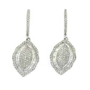 Roman Joyero Pendientes<HELIOPOLIS, pendientes largos de oro blanco y diamantes.