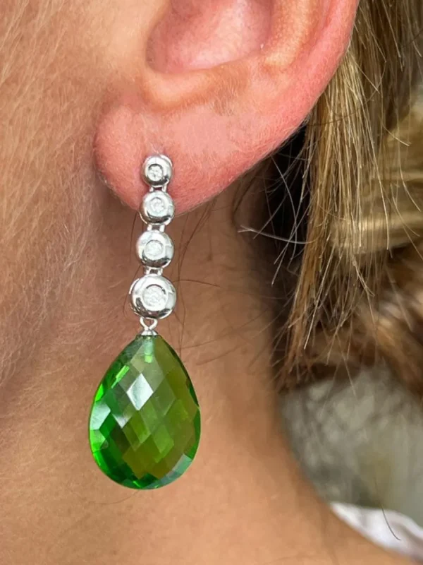 Roman Joyero Pendientes<HUILA pendiente de brillantes oro blanco 18 ktes