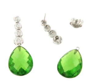 Roman Joyero Pendientes<HUILA pendiente de brillantes oro blanco 18 ktes