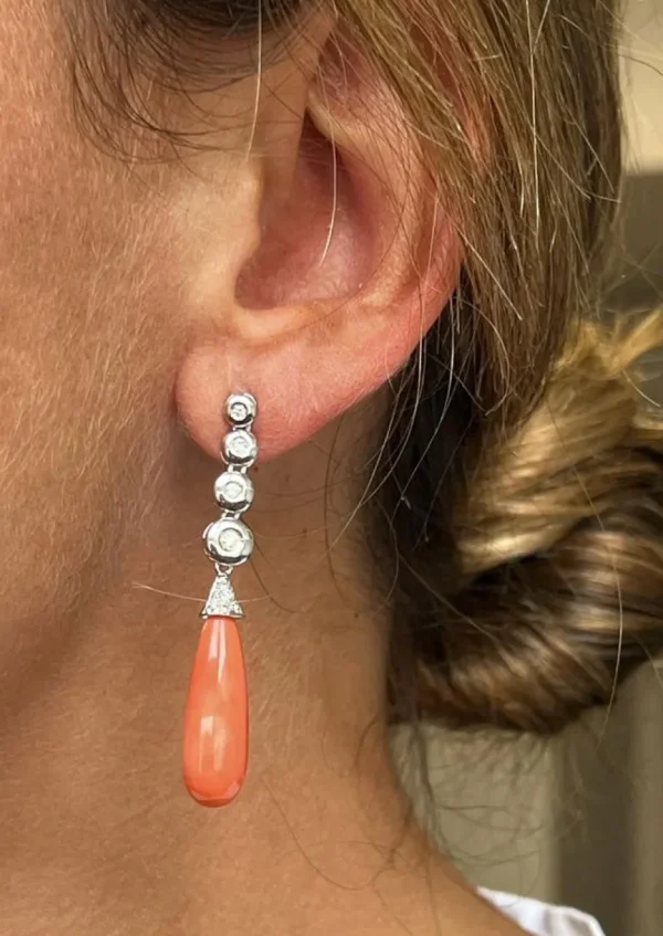 Roman Joyero Pendientes<HUILA pendiente de brillantes oro blanco 18 ktes