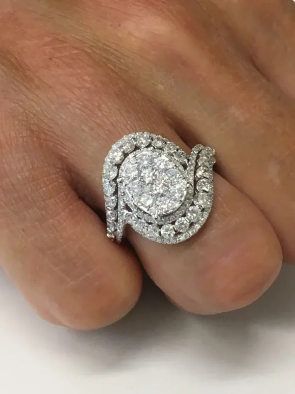 Roman Joyero Anillos<ISCHIA, anillo de oro blanco con diamantes