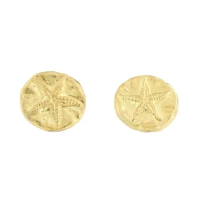 Roman Joyero Pendientes<KARAMAN pendiente oro amarillo 18 ktes con estrellas de mar