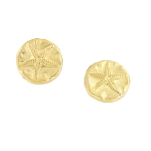 Roman Joyero Pendientes<KARAMAN pendiente oro amarillo 18 ktes con estrellas de mar