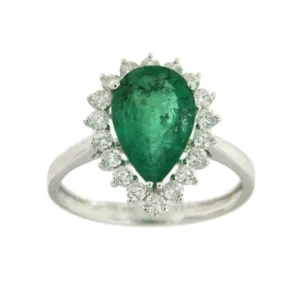 Roman Joyero Anillos<KARMA, anillo de compromiso con diamante y esmeralda