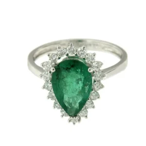 Roman Joyero Anillos<KARMA, anillo de compromiso con diamante y esmeralda