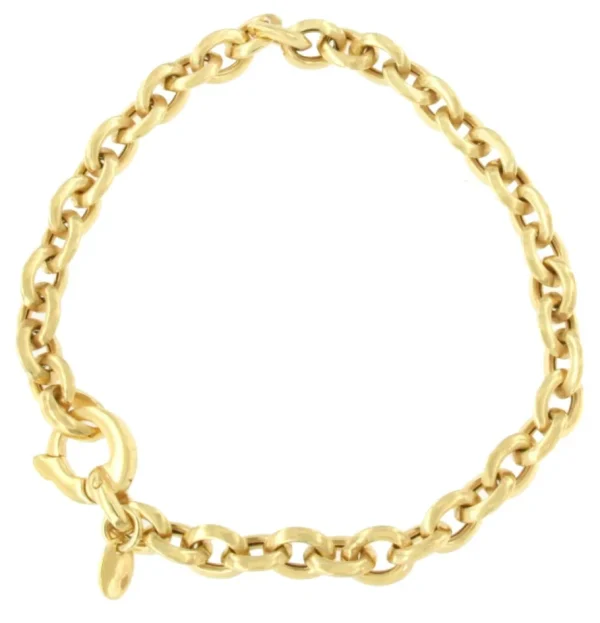 Roman Joyero Pulseras<KAVAS pulsera plata 1ª ley bañada oro eslabones lisos afinado