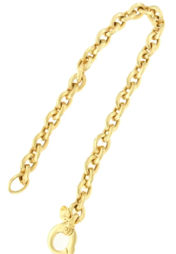 Roman Joyero Pulseras<KAVAS pulsera plata 1ª ley bañada oro eslabones lisos afinado