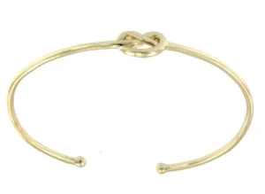 Roman Joyero Pulseras<LEILA, pulsera rígida de plata dorada con nudo marinero.