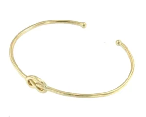 Roman Joyero Pulseras<LEILA, pulsera rígida de plata dorada con nudo marinero.