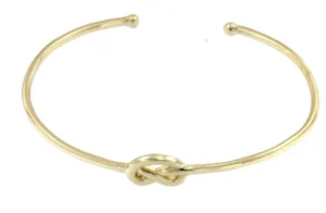 Roman Joyero Pulseras<LEILA, pulsera rígida de plata dorada con nudo marinero.
