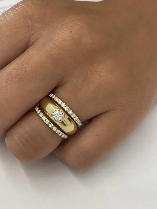 Roman Joyero Anillos<LEMOS, anillo en oro de 18 kilates con centro brillante o zafiro