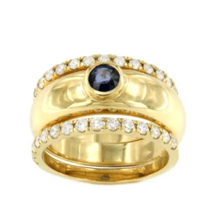 Roman Joyero Anillos<LEMOS, anillo en oro de 18 kilates con centro brillante o zafiro