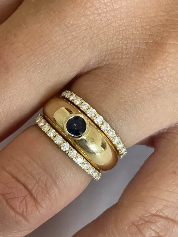 Roman Joyero Anillos<LEMOS, anillo en oro de 18 kilates con centro brillante o zafiro