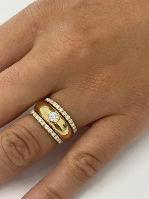 Roman Joyero Anillos<LEMOS, anillo en oro de 18 kilates con centro brillante o zafiro