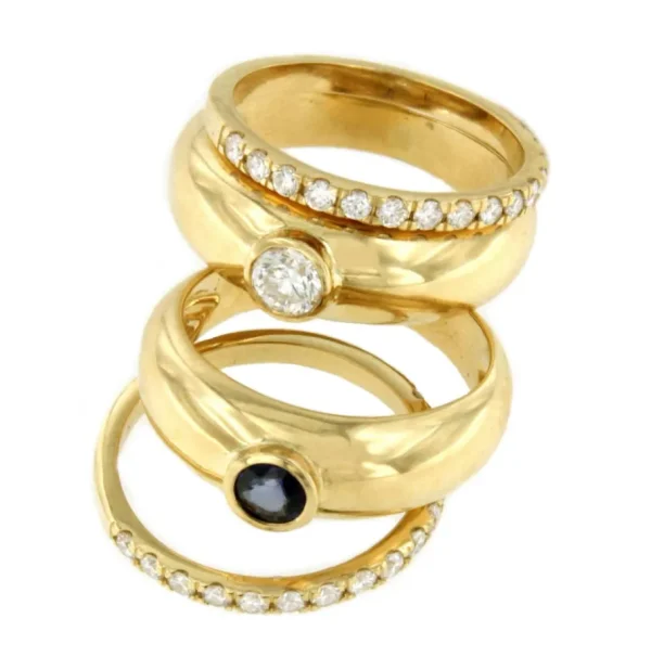 Roman Joyero Anillos<LEMOS, anillo en oro de 18 kilates con centro brillante o zafiro