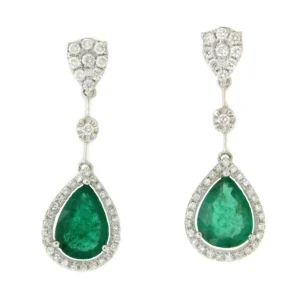 Roman Joyero Pendientes<LIBERTY, pendientes de esmeraldas y oro blanco