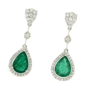 Roman Joyero Pendientes<LIBERTY, pendientes de esmeraldas y oro blanco