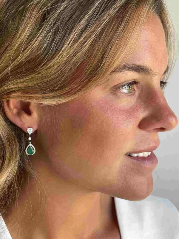 Roman Joyero Pendientes<LIBERTY, pendientes de esmeraldas y oro blanco