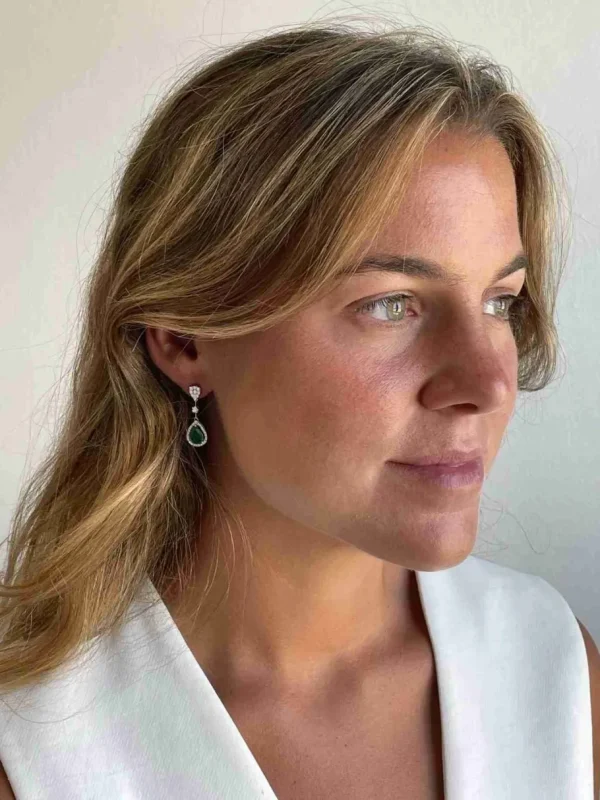 Roman Joyero Pendientes<LIBERTY, pendientes de esmeraldas y oro blanco