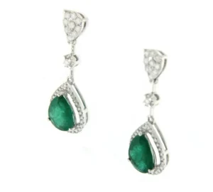 Roman Joyero Pendientes<LIBERTY, pendientes de esmeraldas y oro blanco