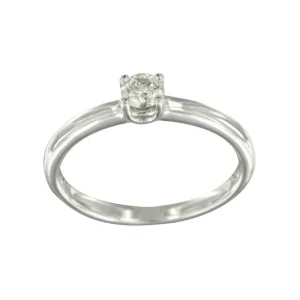 Roman Joyero Anillos<MACBETH, anillo solitario de compromiso de oro blanco