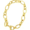Roman Joyero Pulseras<MACERATA pulsera plata 1ª ley bañada oro eslabones huecos