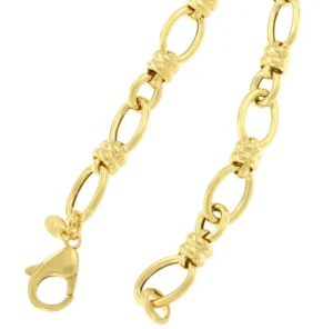 Roman Joyero Pulseras<MACERATA pulsera plata 1ª ley bañada oro eslabones huecos