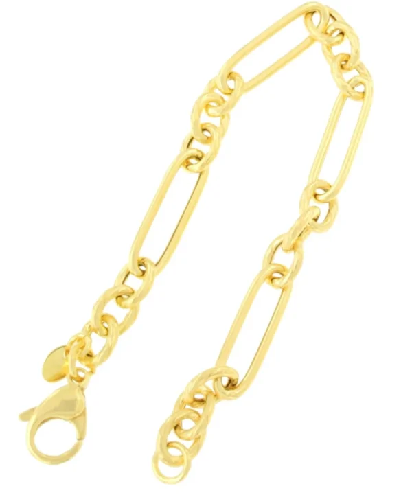 Roman Joyero Pulseras<MARSALA pulsera plata 1ª ley bañada oro eslabones diferentes