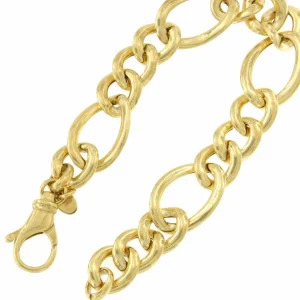 Roman Joyero Pulseras<MAUI pulsera plata 1ª ley bañada oro eslabones barbados 3 X 1