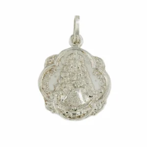 Roman Joyero Colgantes<Medalla PANDERETA Virgen del Rocio de Plata de 1ª Ley 975 ml