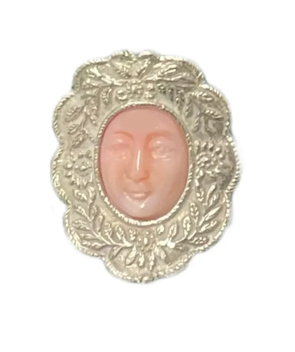 Roman Joyero Colgantes<Medalla Rostrillo de plata Virgen del ROCIO en concha fina